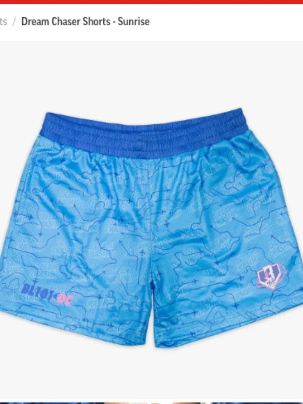 Baseball Lifestyle 101 Mens Dream Chaser Shorts Blue Medium